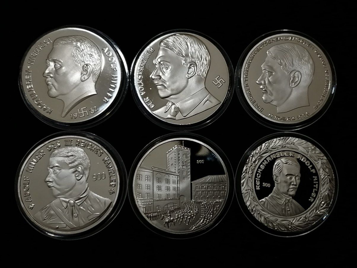مجموعه 6 سکه یادبود هیتلر با آبکاری نقره